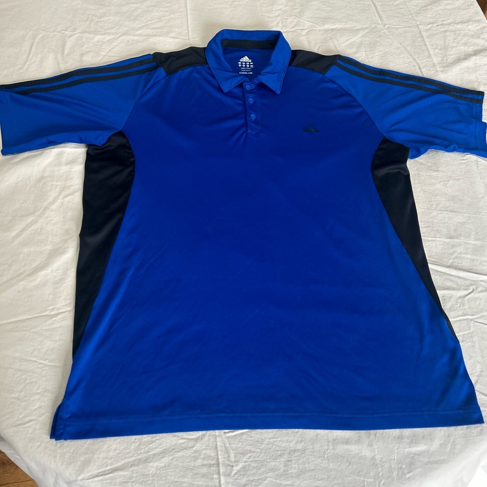 Adidas Active 360 Men's Blue Polo Shirt XL Golf Shirt 100% Polyester 2011